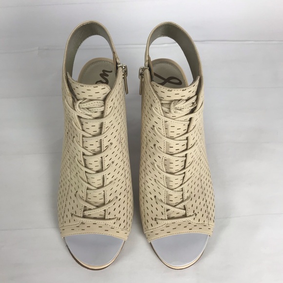 Sam Edelman "Ennette" Perforated Lace-Up Bootie. - Picture 3 of 9